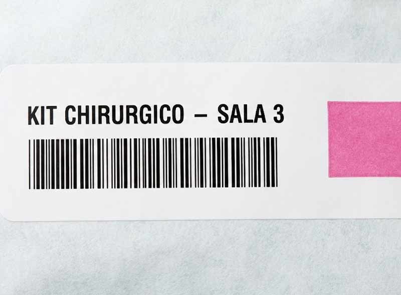 etichetta prima del processo di sterilizzazione