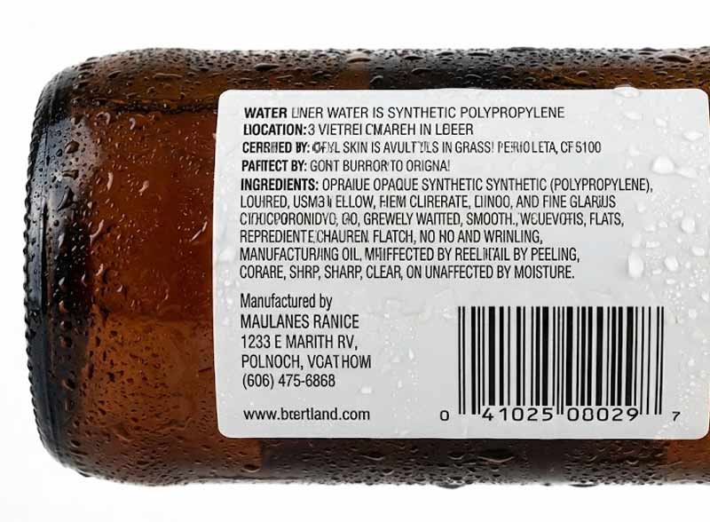 etichette resistenti all'acqua e all'umidità raining labels